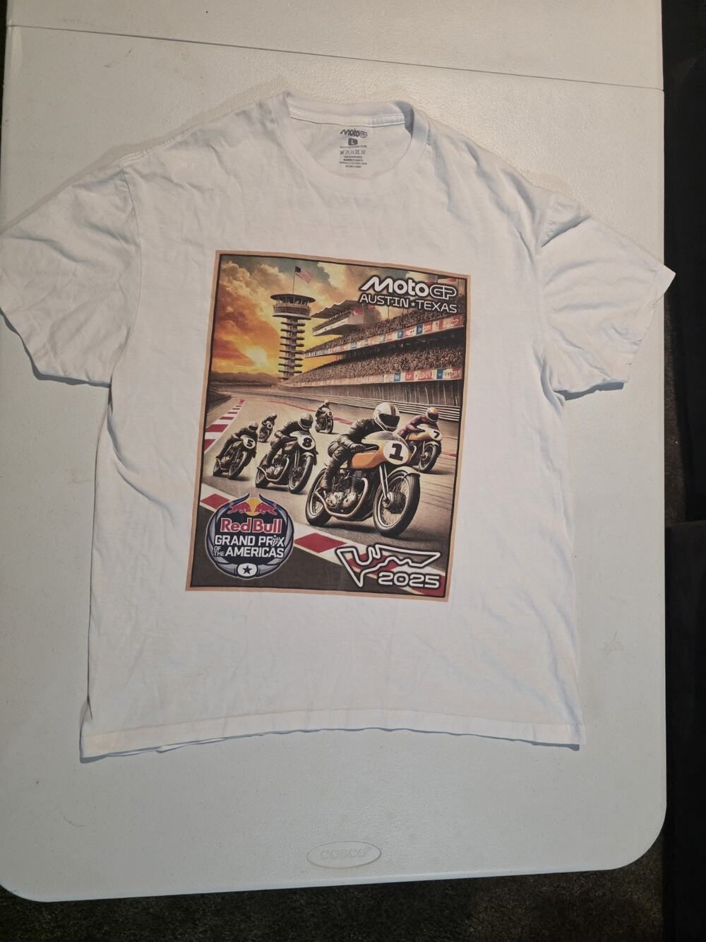 MotoGP Austin Texas 2025 Red Bull Grand Prix Americas T-Shirt Large White